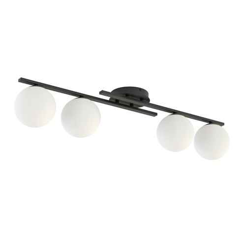 Kairo 4 Sort/Opal taklampe - Ø14 cm, E14, 230V, uten lyskilde