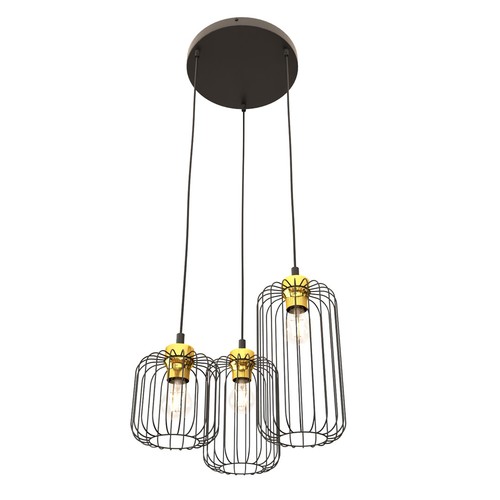 Vander 3PREM Sort/Gull pendellampe - Ø16 cm, E27, 230V, uten lyskilde