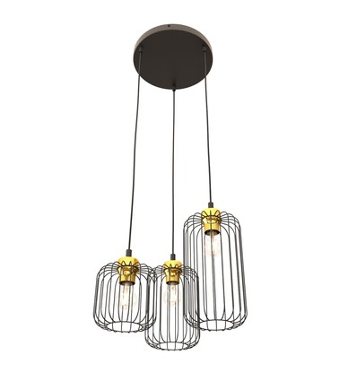 Vander 3PREM Sort/Gull pendellampe - Ø16 cm, E27, 230V, uten lyskilde