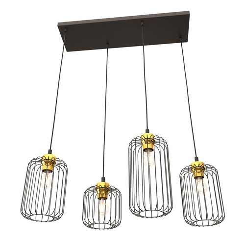 Vander 4 Sort/Gull pendellampe - Ø16 cm, E27, 230V, uten lyskilde