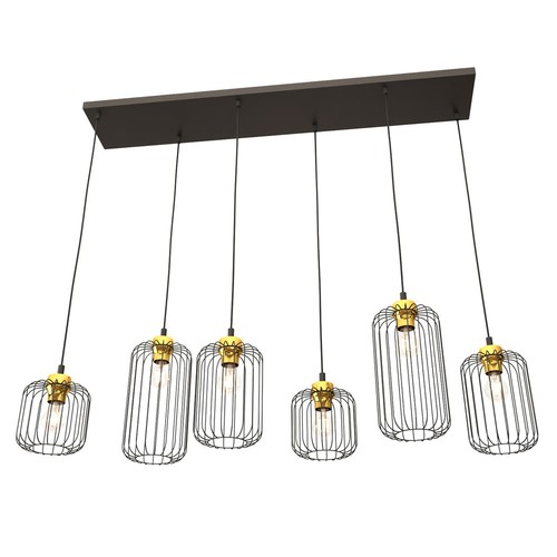 Vander 6 Sort/Gull pendellampe - Ø16 cm, E27, 230V, uten lyskilde