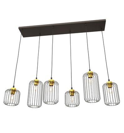 Vander 6 Sort/Gull pendellampe - Ø16 cm, E27, 230V, uten lyskilde