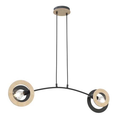 Skiva 2 sort pendellampe - Ø20 cm, E27, 230V, uten lyskilde