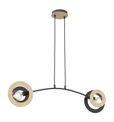 Skiva 2 sort pendellampe - Ø20 cm, E27, 230V, uten lyskilde