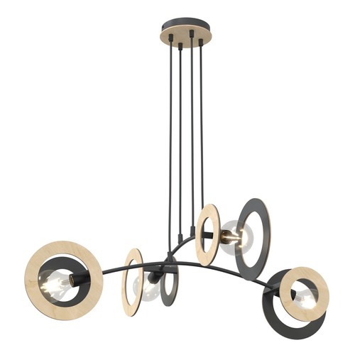 Skiva 4 Sort pendellampe - Ø20 cm, E27, 230V, uten lyskilde