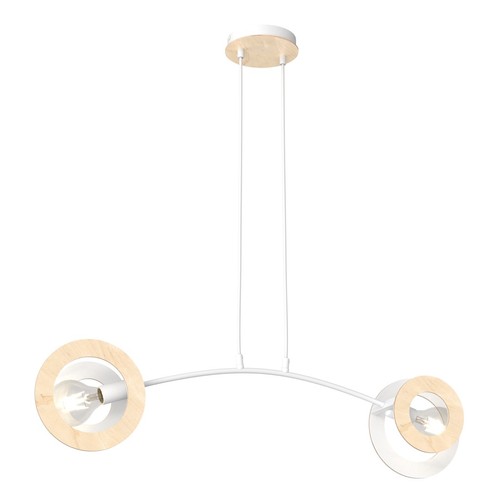 Skiva 2 Hvit pendellampe - Ø20 cm, E27, 230V, uten lyskilde