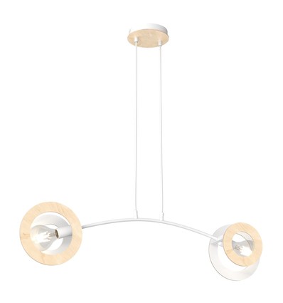 Skiva 2 Hvit pendellampe - Ø20 cm, E27, 230V, uten lyskilde
