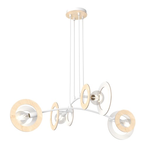Skiva 4 Hvit pendellampe - Ø20 cm, E27, 230V, uten lyskilde
