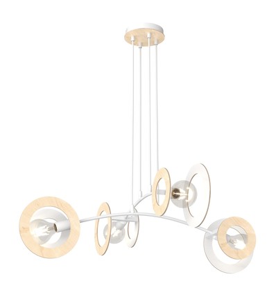 Skiva 4 Hvit pendellampe - Ø20 cm, E27, 230V, uten lyskilde