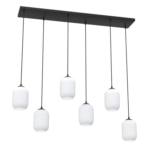 Verdi 6 Sort/Opal pendellampe - Ø15 cm, E27, 230V, uten lyskilde