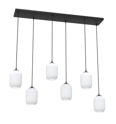 Verdi 6 Sort/Opal pendellampe - Ø15 cm, E27, 230V, uten lyskilde