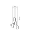 Verdi 4 Sort Prem Opal pendellampe - Ø15 cm, E27, 230V, uten lyskilde