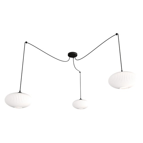 Origo 3 Sort/Opal pendellampe - Ø30 cm, E27, 230V, uten lyskilde
