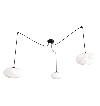 Origo 3 Sort/Opal pendellampe - Ø30 cm, E27, 230V, uten lyskilde