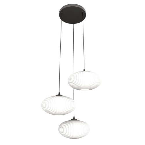 Coco 3 Sort Prem Opal pendellampe - Ø30 cm, E27, 230V, uten lyskilde
