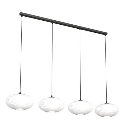 Coco 4 Sort/Opal pendellampe - Ø30 cm, E27, 230V, uten lyskilde