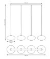 Coco 4 Sort/Opal pendellampe - Ø30 cm, E27, 230V, uten lyskilde