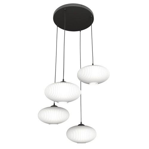 Coco 4 Sort Prem Opal pendellampe - Ø30 cm, E27, 230V, uten lyskilde