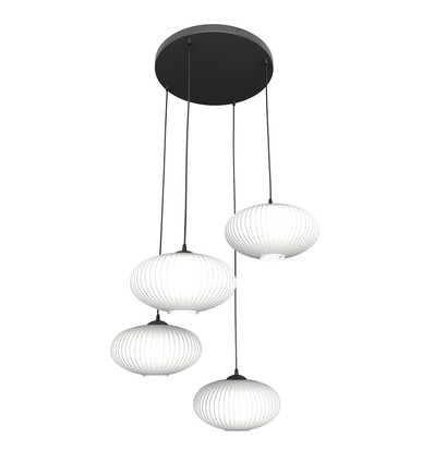 Coco 4 Sort Prem Opal pendellampe - Ø30 cm, E27, 230V, uten lyskilde