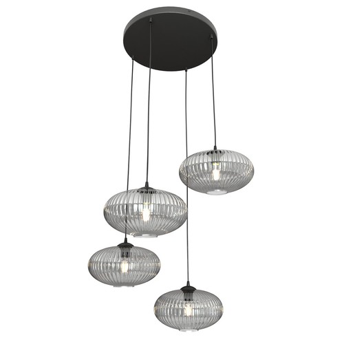Coco 4 Sort Prem Grafitt pendellampe - Ø30 cm, E27, 230V, uten lyskilde