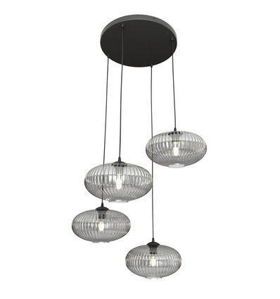 Coco 4 Sort Prem Grafitt pendellampe - Ø30 cm, E27, 230V, uten lyskilde