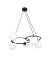 Libra 5 Sort/Opal pendellampe - Ø15 cm, E14, 230V, uten lyskilde