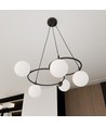Libra 5 Sort/Opal pendellampe - Ø15 cm, E14, 230V, uten lyskilde