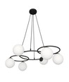 Libra 6 Sort/Opal pendellampe - Ø15 cm, E14, 230V, uten lyskilde