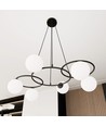 Libra 6 Sort/Opal pendellampe - Ø15 cm, E14, 230V, uten lyskilde