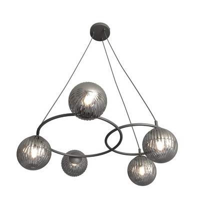 Libra 5 Sort/Grafitt pendellampe - Ø15 cm, E14, 230V, uten lyskilde