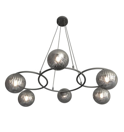 Libra 6 Sort/Grafitt pendellampe - Ø15 cm, E14, 230V, uten lyspære