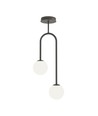 Atria 2 Sort/Opal pendellampe - Ø15 cm, E14, 230V, uten lyskilde