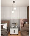 Atria 2 Sort/Opal pendellampe - Ø15 cm, E14, 230V, uten lyskilde
