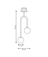 Atria 2 Sort/Opal pendellampe - Ø15 cm, E14, 230V, uten lyskilde