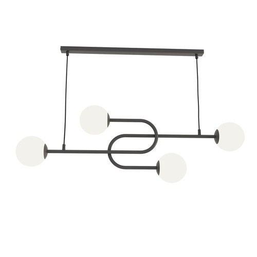 Atria 4 Sort/Opal pendellampe - Ø15 cm, E14, 230V, uten lyskilde