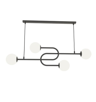 Atria 4 Sort/Opal pendellampe - Ø15 cm, E14, 230V, uten lyskilde