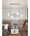 Atria 4 Sort/Opal pendellampe - Ø15 cm, E14, 230V, uten lyskilde