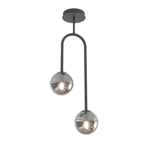 Atria 2 Sort/Grafitt pendellampe - Ø15 cm, E14, 230V, uten lyskilde