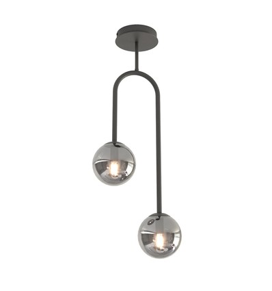 Atria 2 Sort/Grafitt pendellampe - Ø15 cm, E14, 230V, uten lyskilde