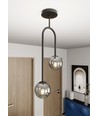 Atria 2 Sort/Grafitt pendellampe - Ø15 cm, E14, 230V, uten lyskilde
