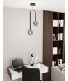 Atria 2 Sort/Grafitt pendellampe - Ø15 cm, E14, 230V, uten lyskilde