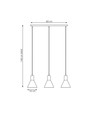 Rosa 3 Hvit pendellampe - Ø16 cm, E27, 230V, uten lyskilde