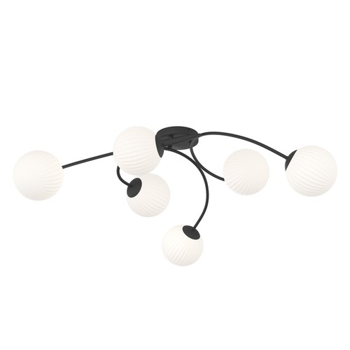 Vibra 6 Sort/Opal taklampe - Ø15 cm, E14, 230V, uten lyskilde