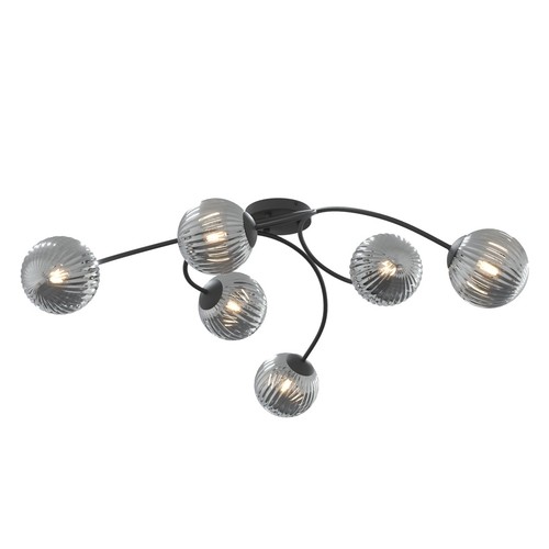 Vibra 6 Sort/Grafitt taklampe - Ø15 cm, E14, 230V, uten lyspære