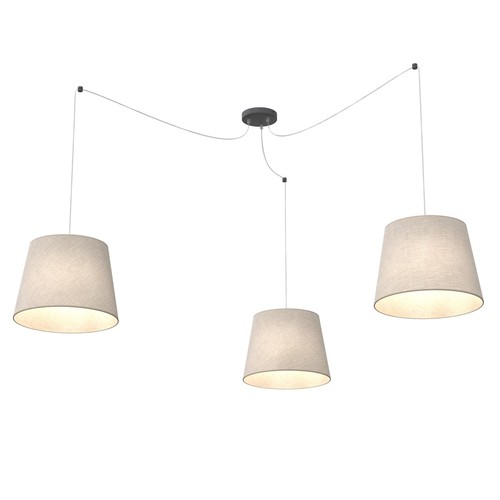 Ascot 3 Beige pendellampe - Ø38 cm, E27, 230V, uten lyskilde