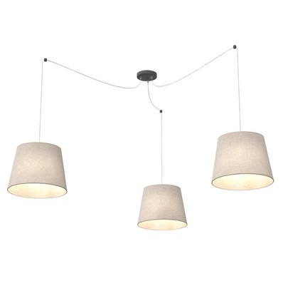 Ascot 3 Beige pendellampe - Ø38 cm, E27, 230V, uten lyskilde