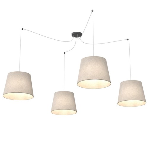 Ascot 4 Beige pendellampe - Ø38 cm, E27, 230V, uten lyspære