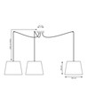 Ascot 3 Mix pendellampe - Ø38 cm, E27, 230V, uten lyskilde
