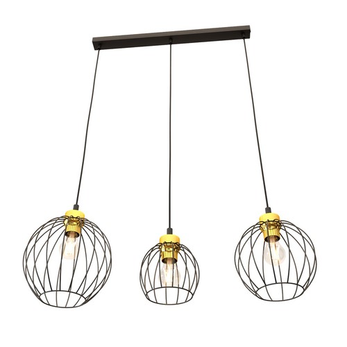 Nando 3 Sort/Gull pendellampe - Ø24 cm, E27, 230V, uten lyskilde