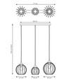 Nando 3 Sort/Gull pendellampe - Ø24 cm, E27, 230V, uten lyskilde